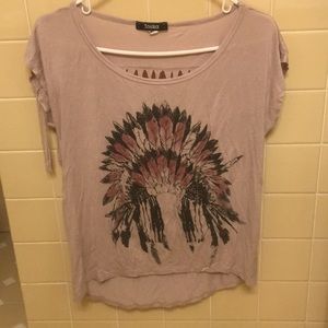 Open back Indian headdress graphic tee